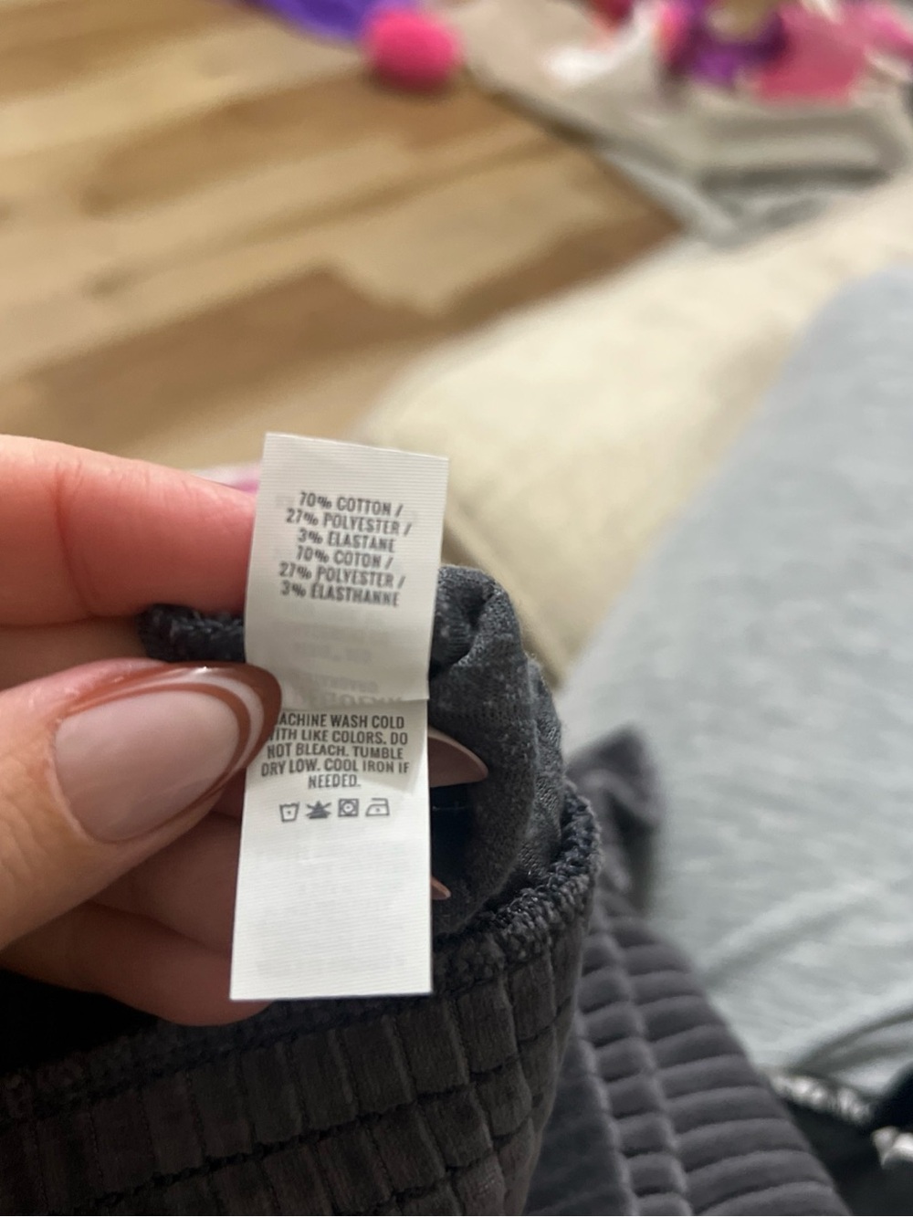 Aerie Groove-On Ribbed Velour High Waisted Flare Leggings in Charcoal Gray M - Picture 12 of 12